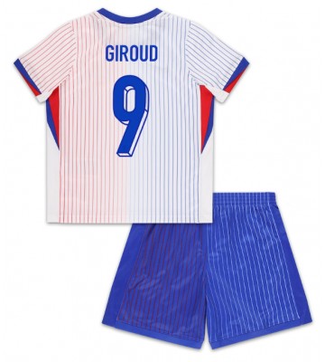 Frankrike Olivier Giroud #9 Bortaställ Barn EM 2024 Kortärmad (+ Korta byxor)